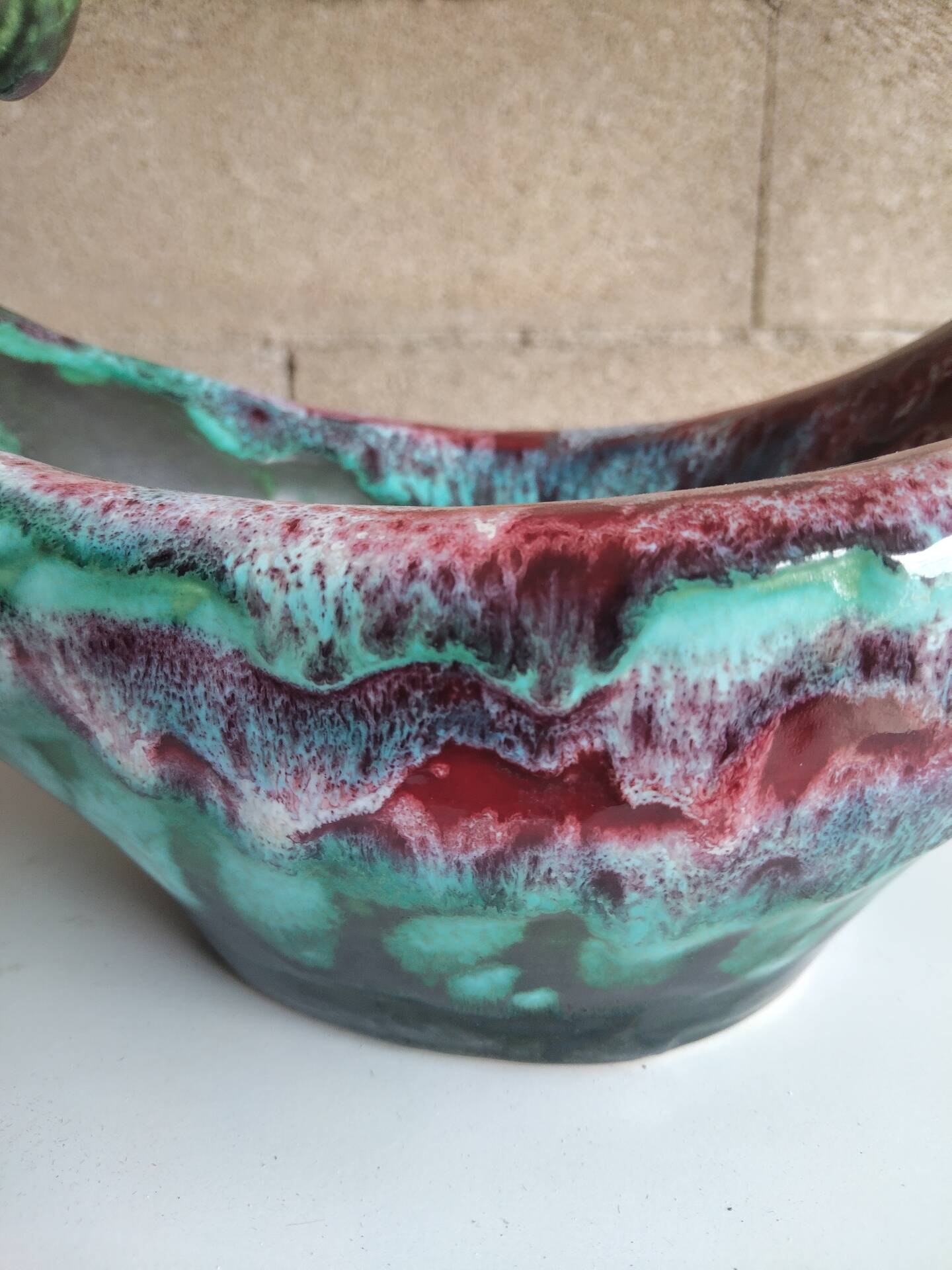Large sculptural bowl Longwy Tourmalines, France, 1960s