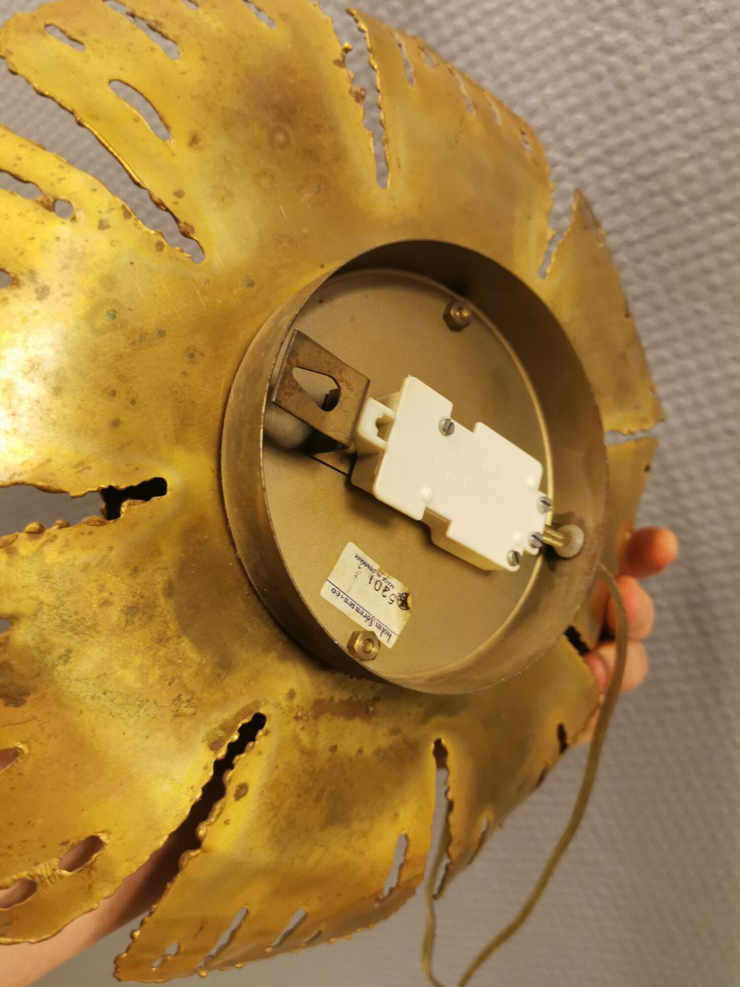 Brutalist wall light, designed by Danish Svend Aage Holm Sørensen.