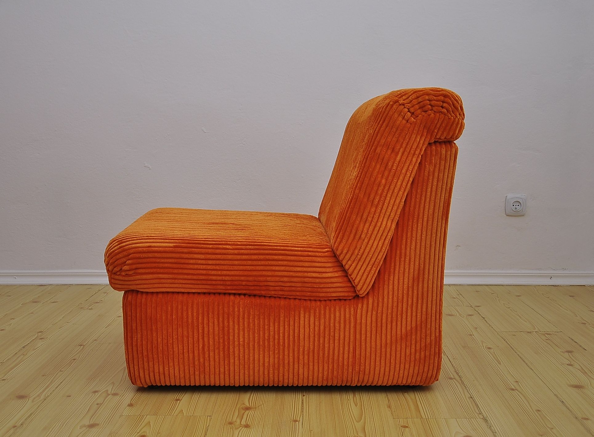 Mid-century orange corduroy modular sofa, 1970s