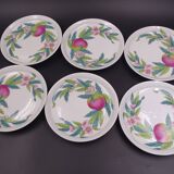 Lot of 6 porcelain bread plates from Paris décor Abondance - Perfect condition