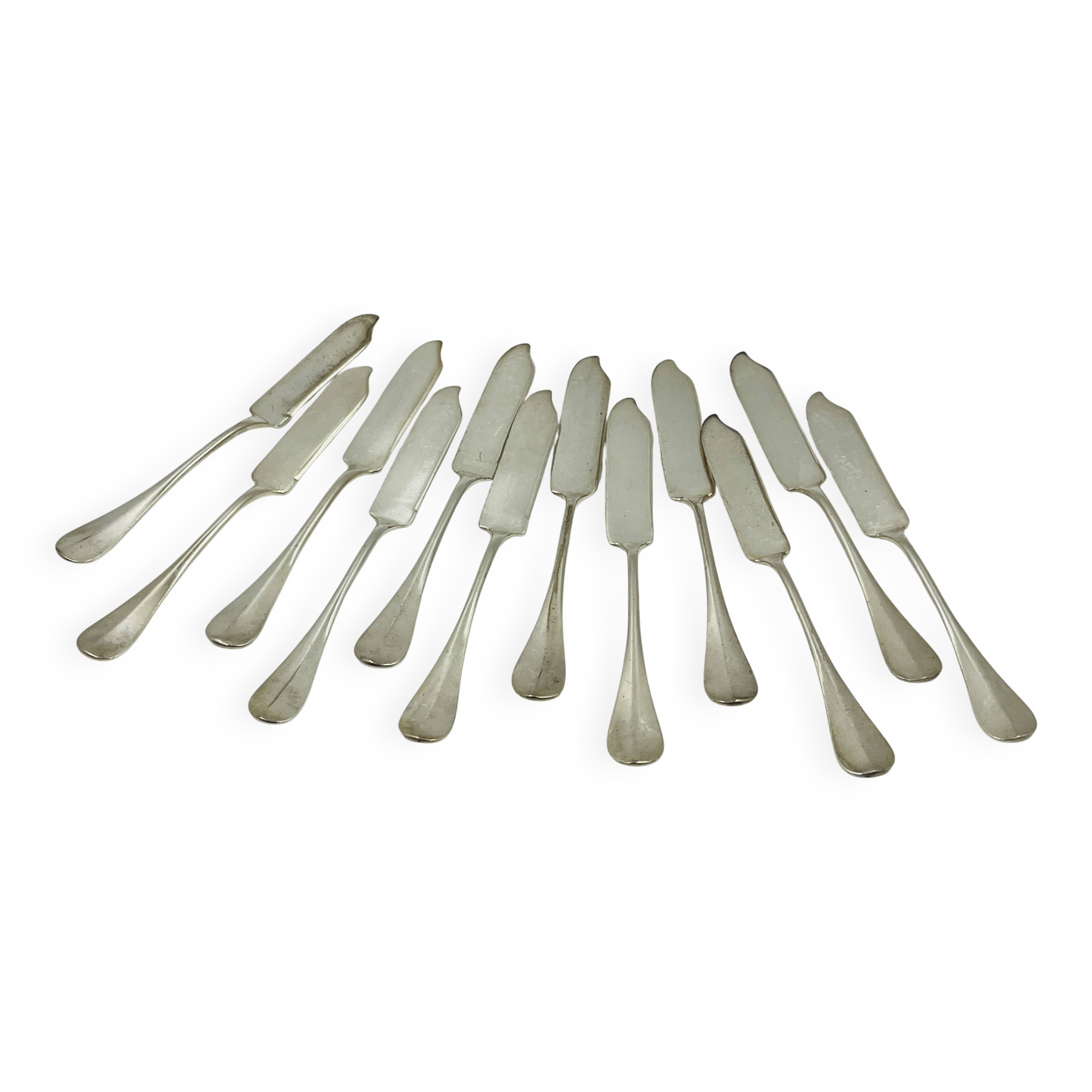 Lot 12 Fish Knives Silver-Plated Wiskemann