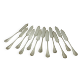 Lot 12 Couteaux Poisson Métal Argenté Wiskemann