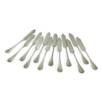 Lot 12 Couteaux Poisson Métal Argenté Wiskemann