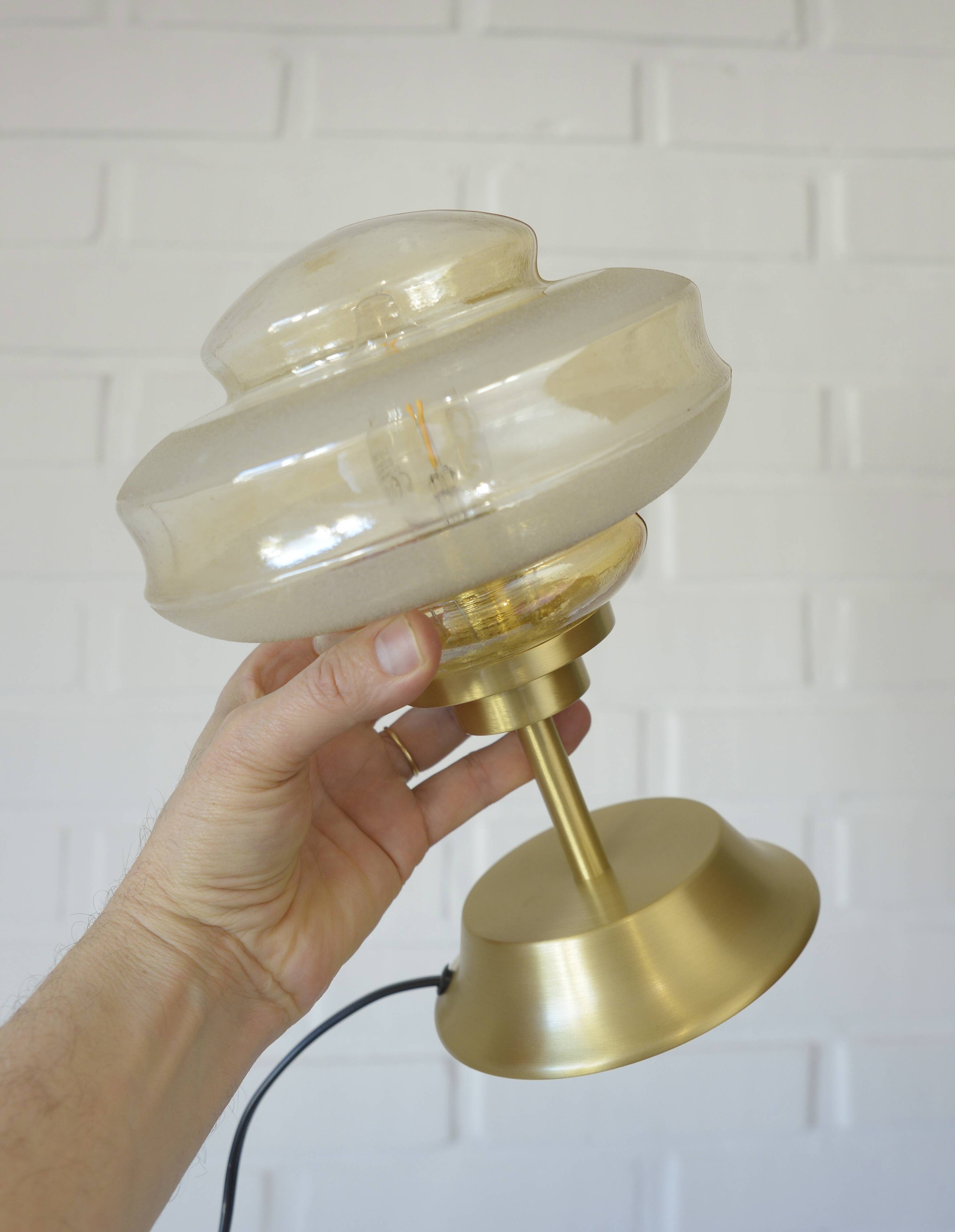 Vintage Bedside Lamps / Set of 2 / Redesign Mushroom Lamp / Art Deco Style