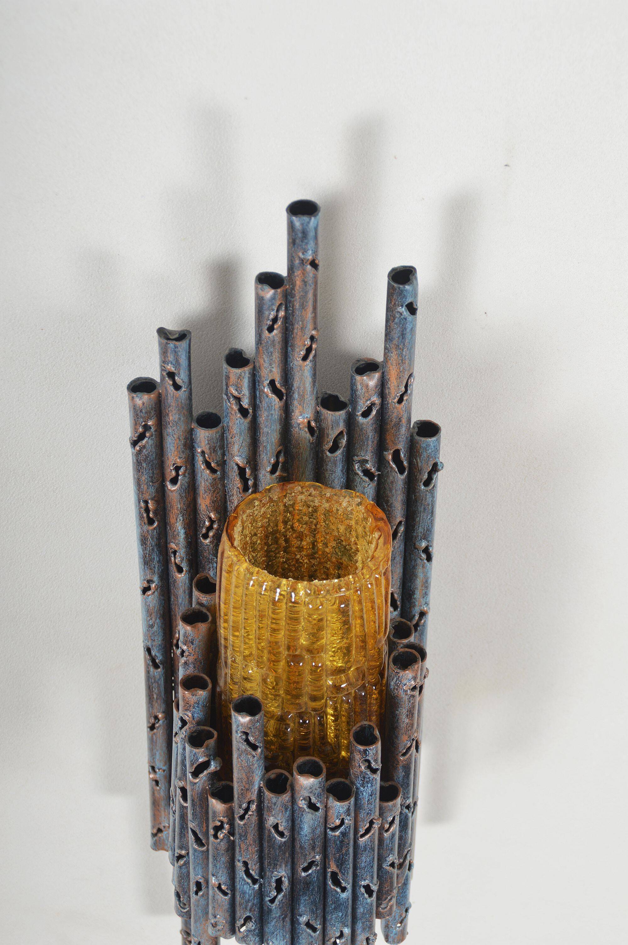 Applique brutaliste conçue par Marcello Fantoni, années 1960