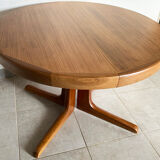 Table scandinave ronde Baumann vintage à pied central étoile extensible
