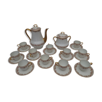 former white limoges porcelain coffee service decorated
