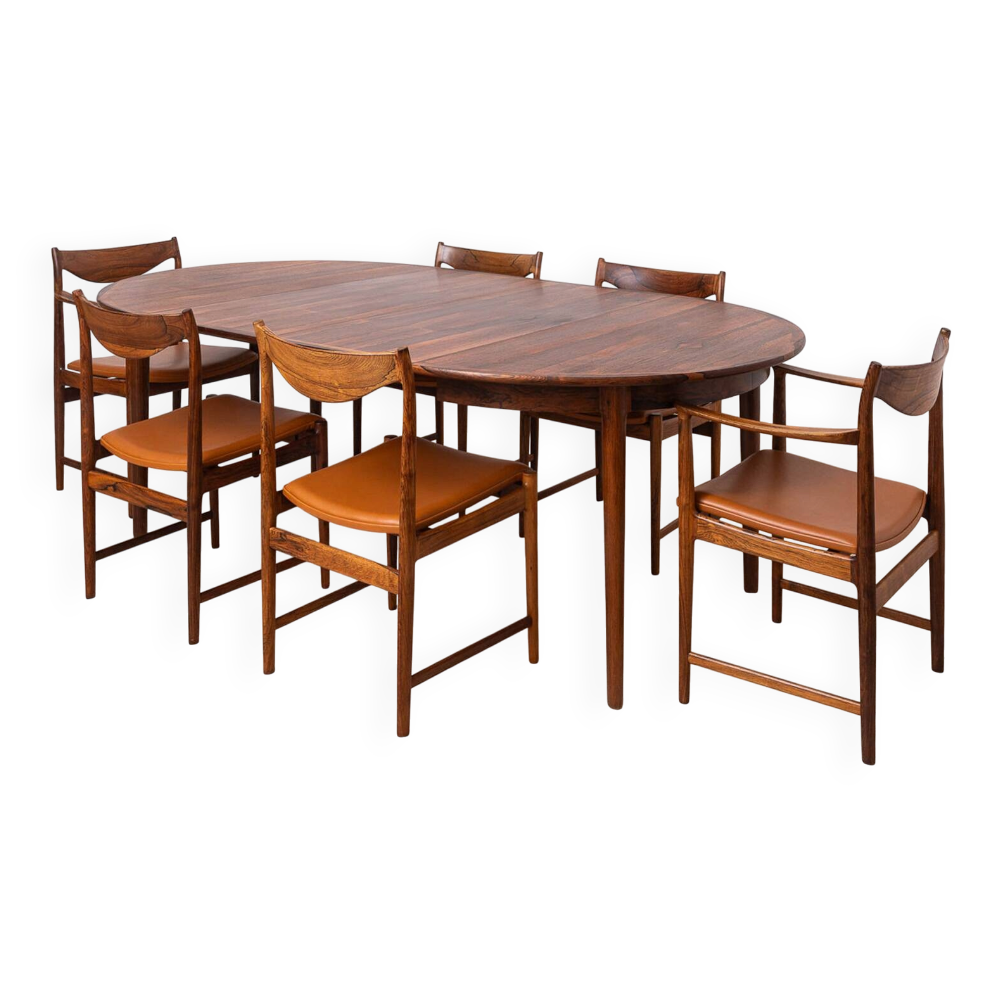 Torbjørn Afdal Darby Dining Set with Six Chairs & Extendable Table, 1960s
