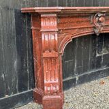 Napoleon III Fireplace in Red Griotte Marble Circa 1880