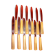 Set of 12 table knives and 12 cheese knives in bone and stainless steel.