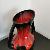 Vase rouge et noir Vallauris