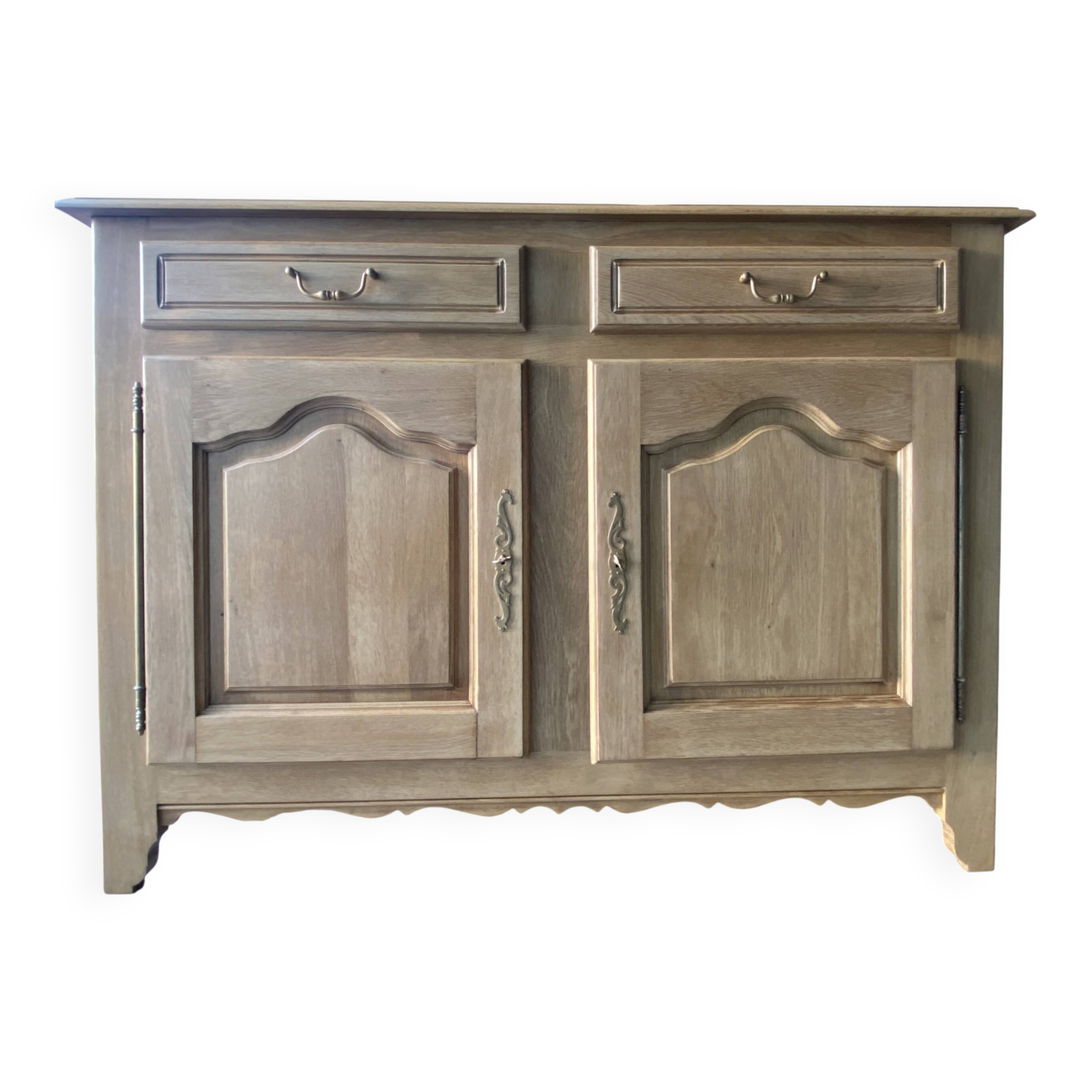 Rustic solid oak sideboard - raw golden honey wood