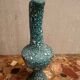 Pitcher/ Ceramic vase sea foam green and red glazed