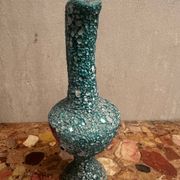 Pitcher/ Ceramic vase sea foam green and red glazed