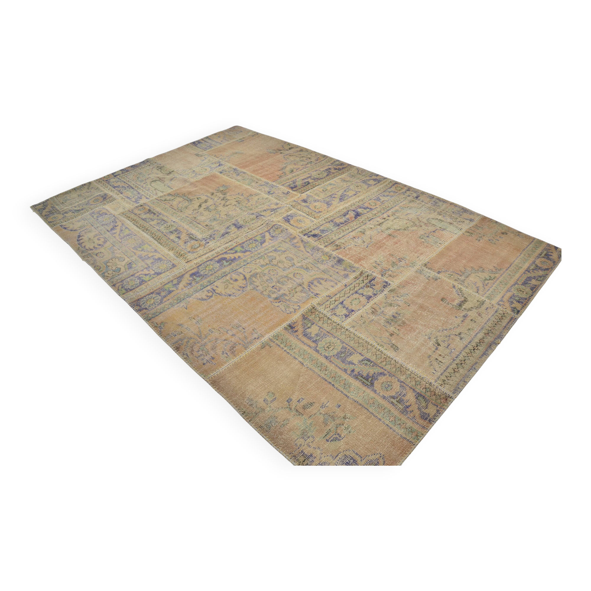 Beige Handknotted Vintage Floor Rug sku 3042