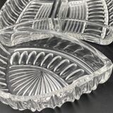 Plat en métal argenté avec coupelles compartimentées en verre