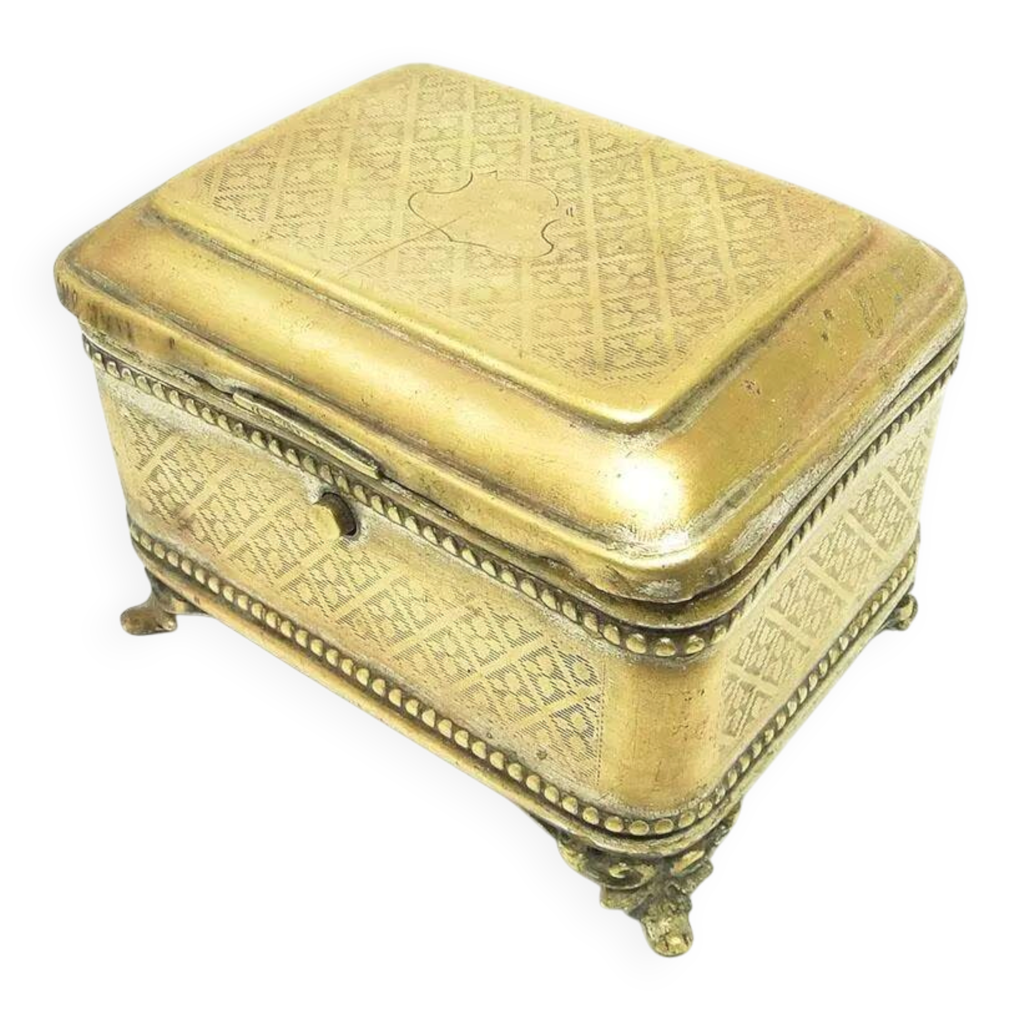 Eclectic sugar bowl, silver-plated brass, Poland, 19th century