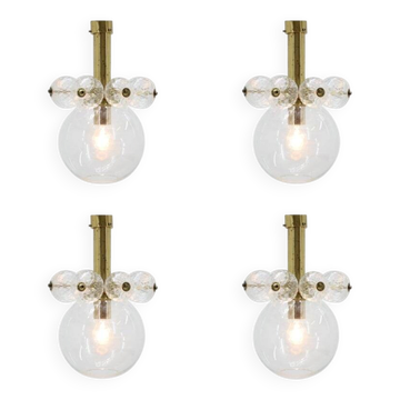 Set of four Midcentury Chandeliers Kamenicky Senov, 1970s