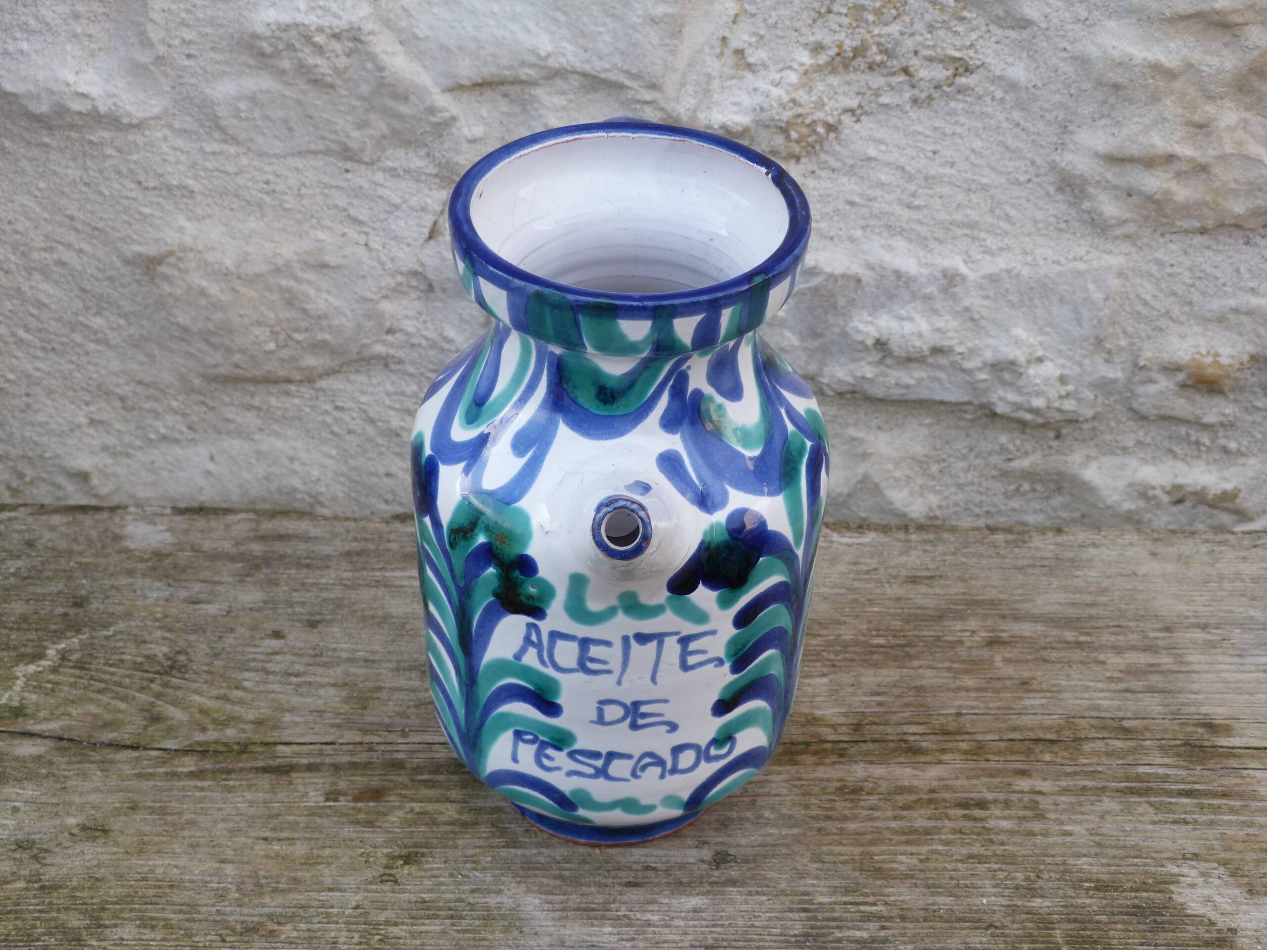 Vintage blue ceramic jug