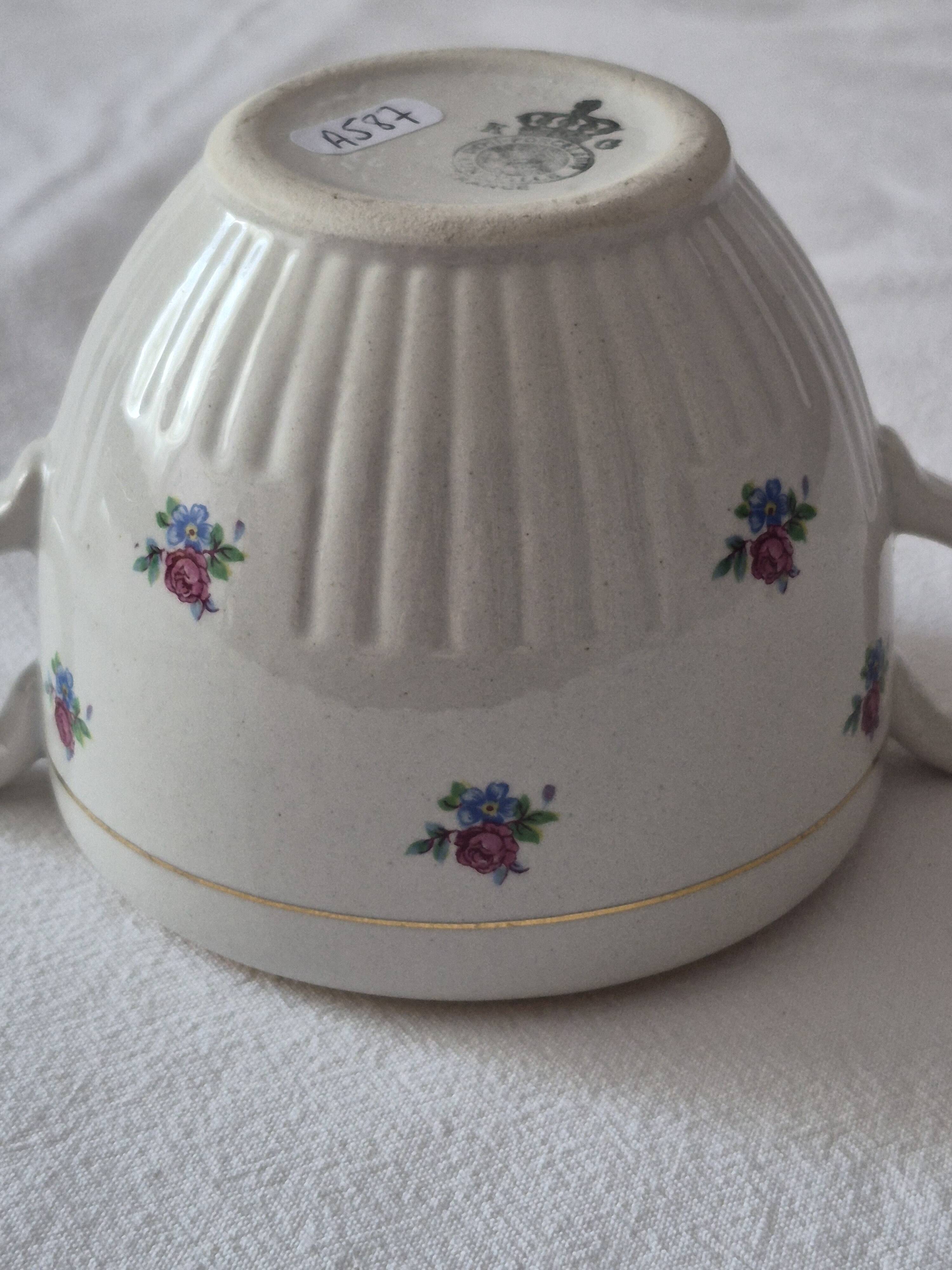 Covered sugar bowl half-porcelain Lunéville Keller and Guerin A587