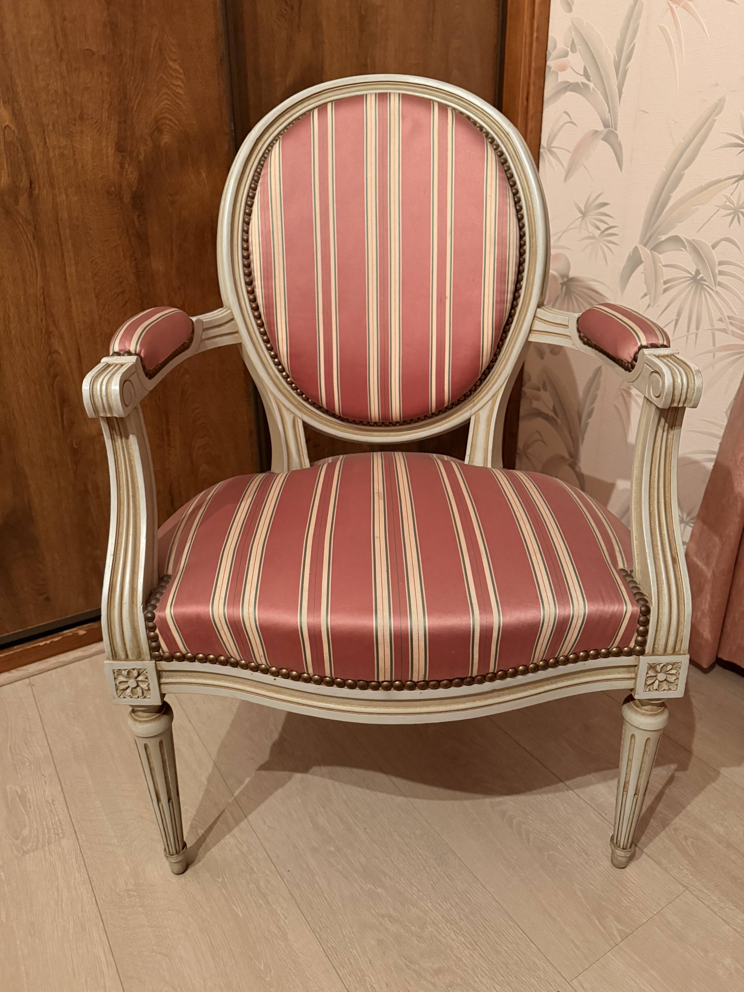 Louis XVI style cabriolet armchair