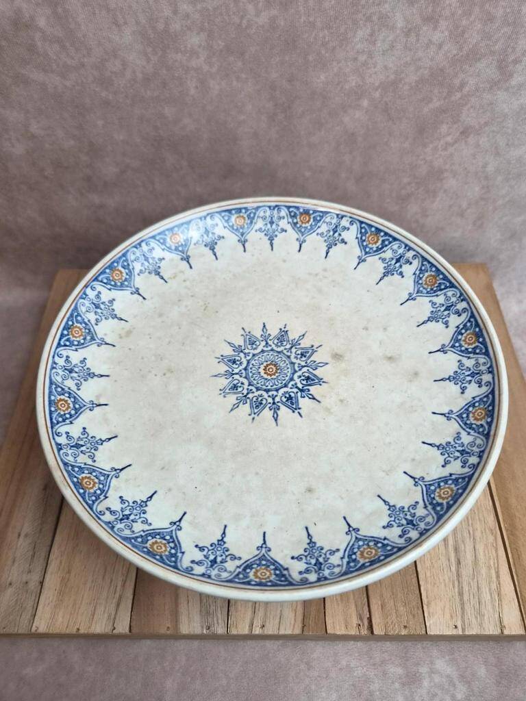 Ironstone compote Saint-Amand model 6014 – blue and gold oriental decoration