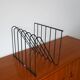 Black metal magazine rack Design attributed to François Arnal for Atelier A Made in France 1970
