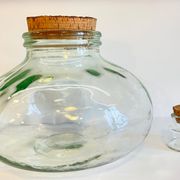 Bonbonnes vintage en verre soufflé et liège