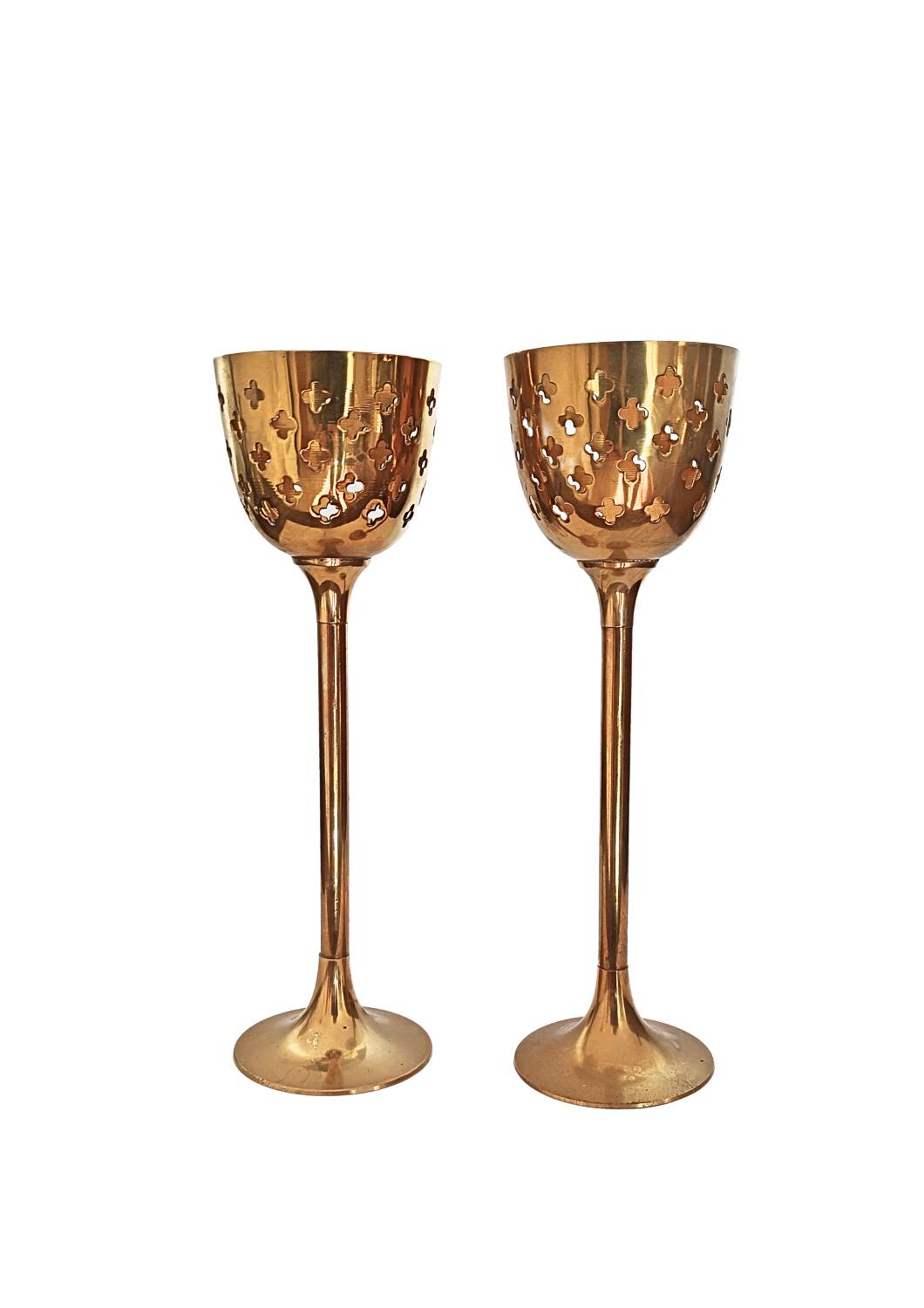 Bougeoirs en laiton danois du milieu du siècle (lot de 2)