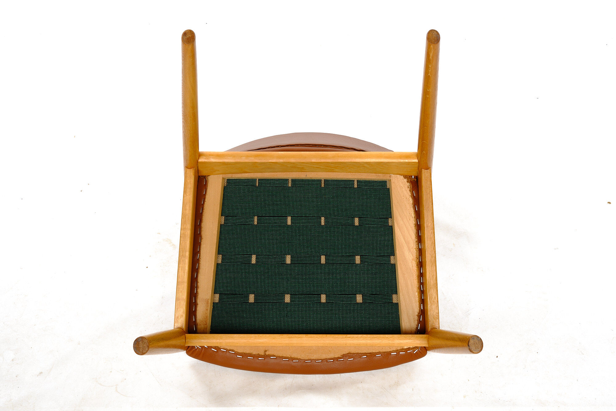 Four Kai Kristiansen oak chairs with new leather upholstery