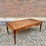 Very large double-sided mahogany desk from the Louis XVI 18th century