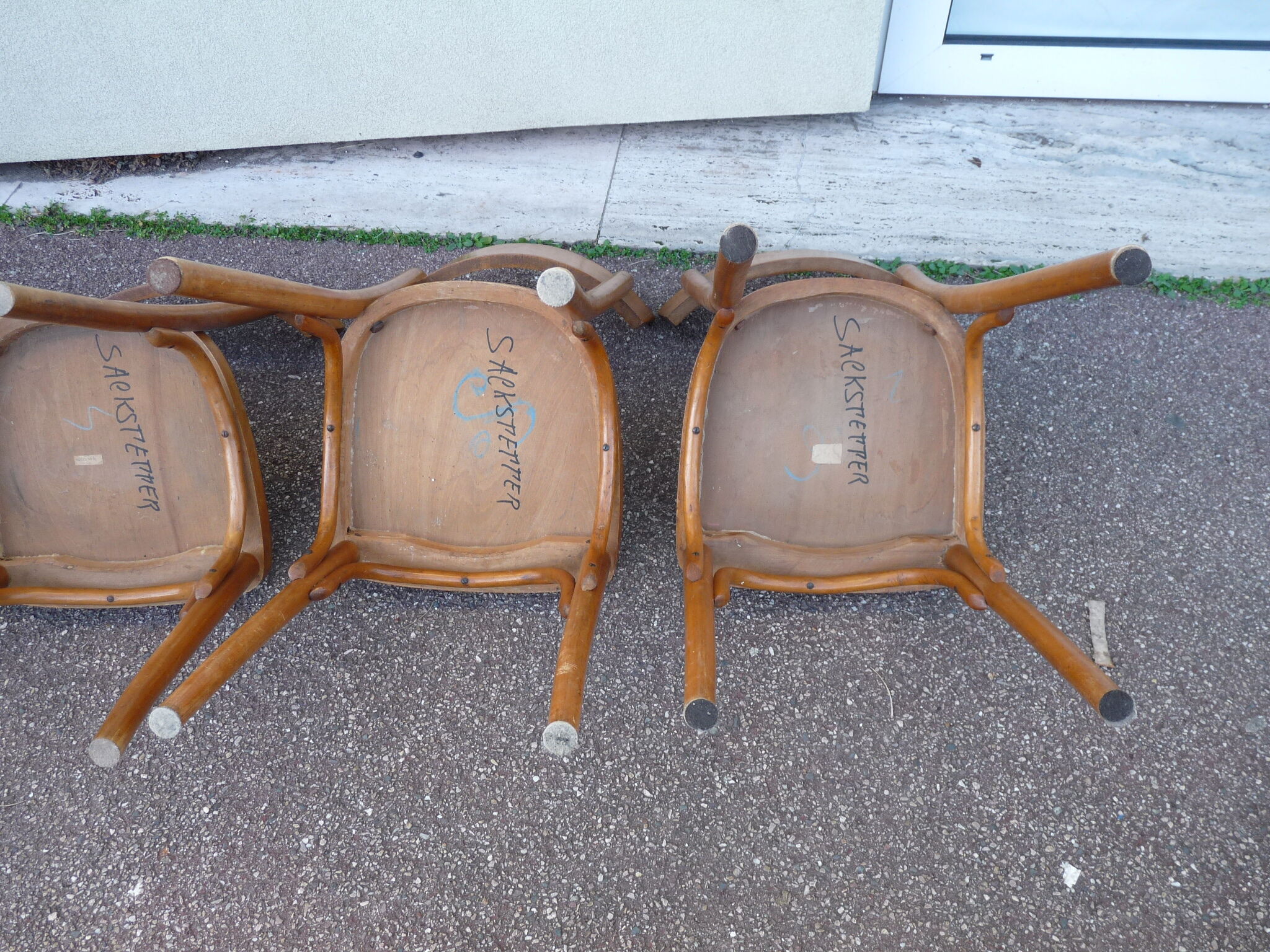 Lot de 6 chaises de bistrot bar en bois