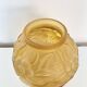 Art Deco orange moulded pressed glass round vase
