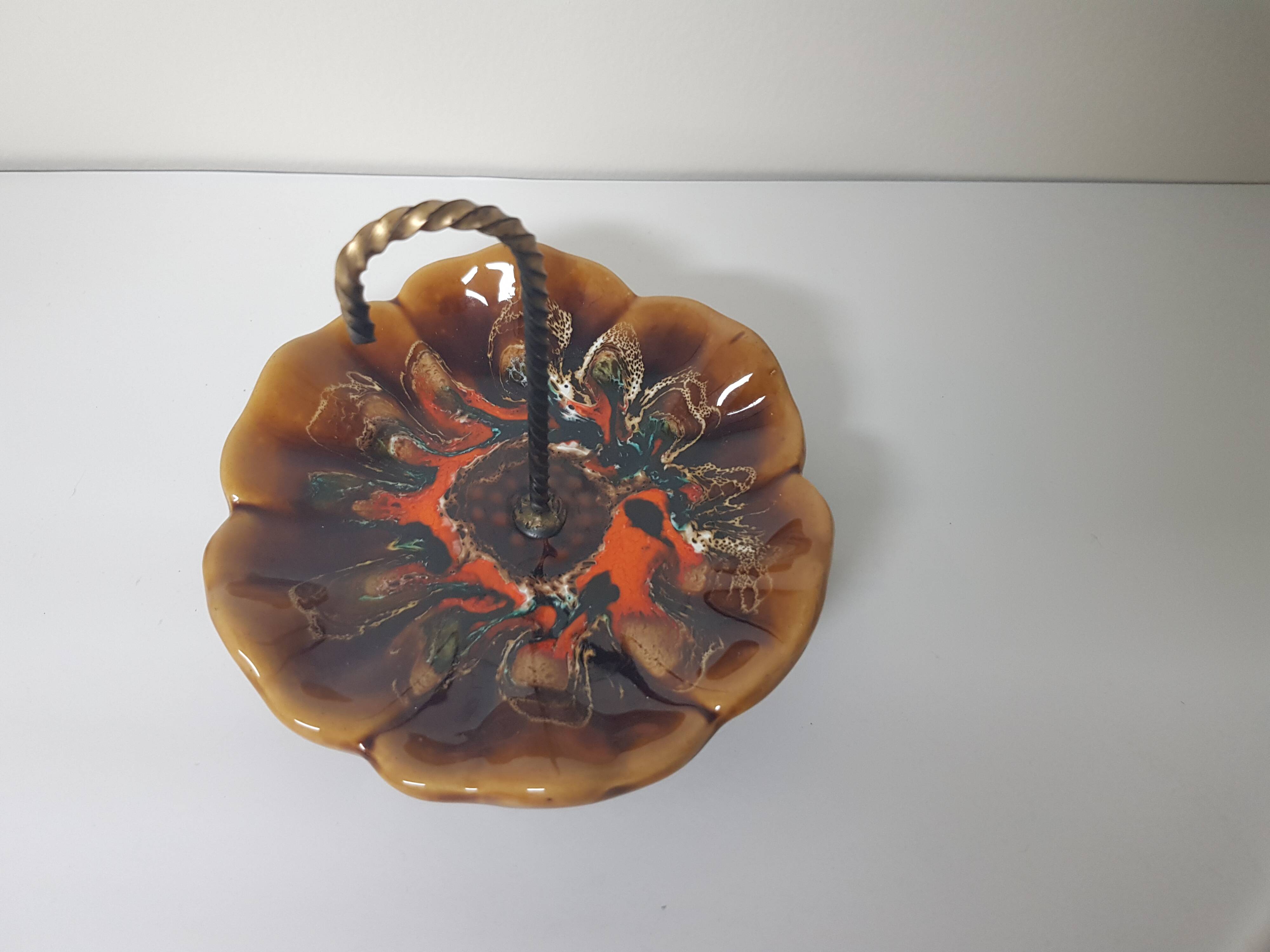 Ceramic umbrella bowl emptier - Vallauris type (1960s)