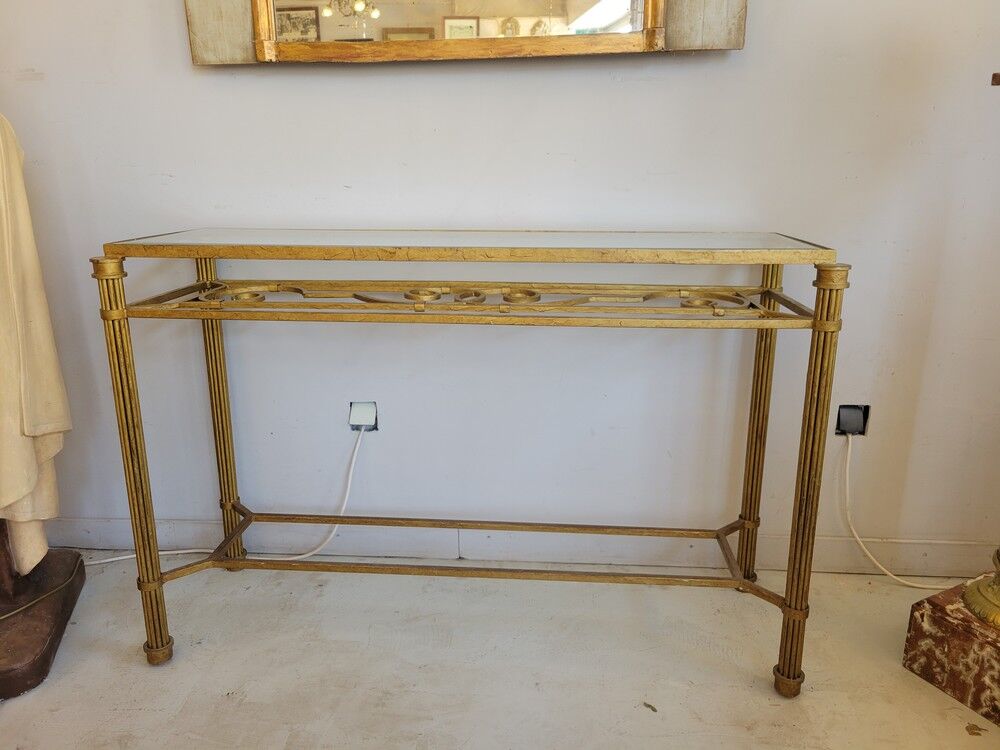 Golden metal console