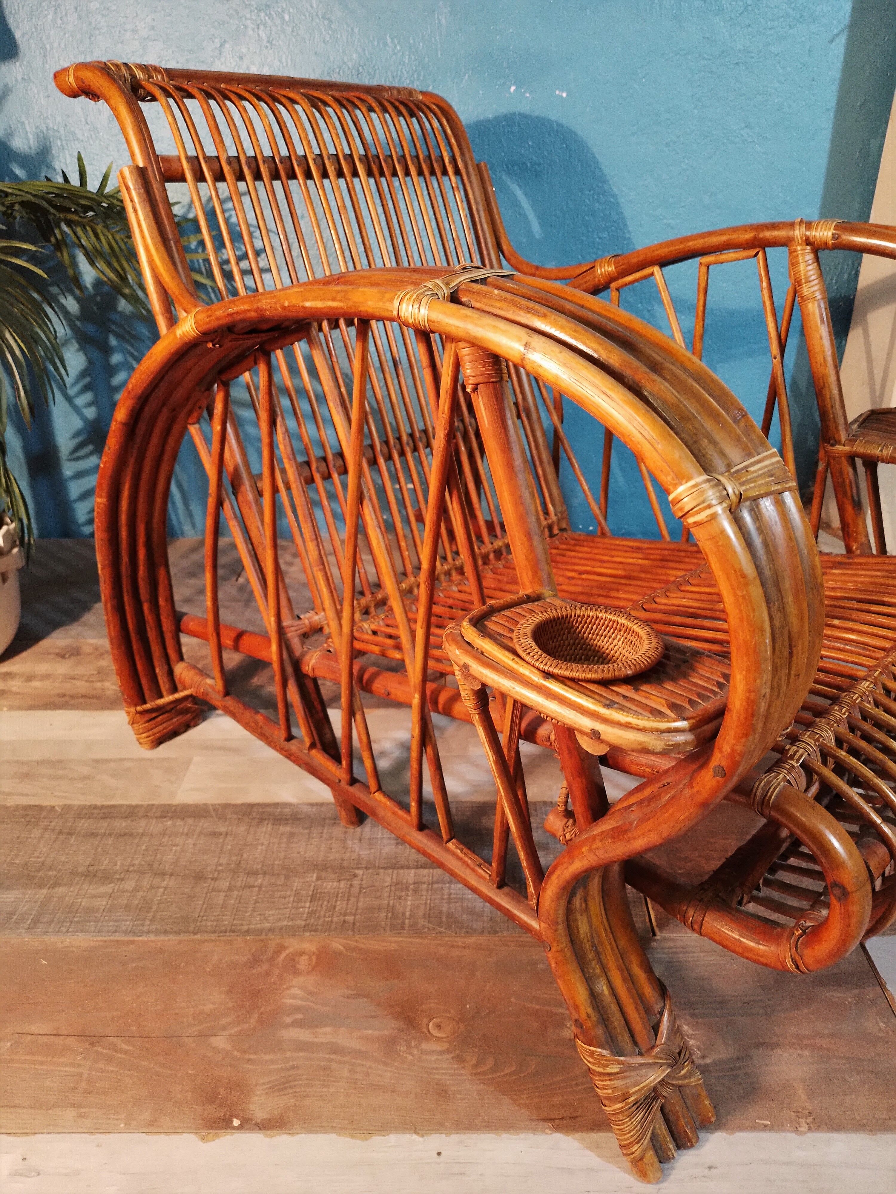 Bamboo armchairs Indochina 1940s