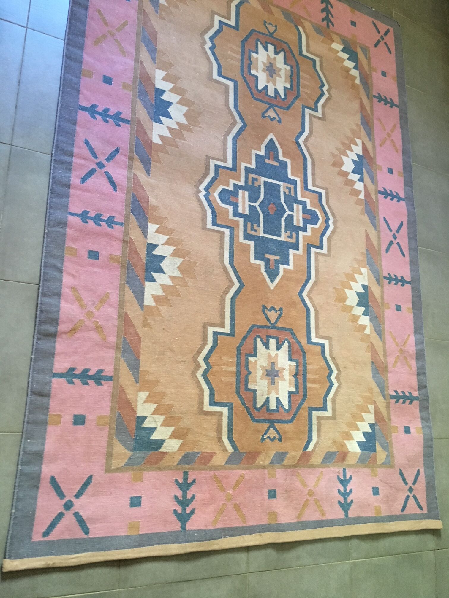 Kilim carpet pastel colors 125x187cm