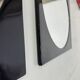 Rare Italian space age black square mirror by Colombini for Kartell