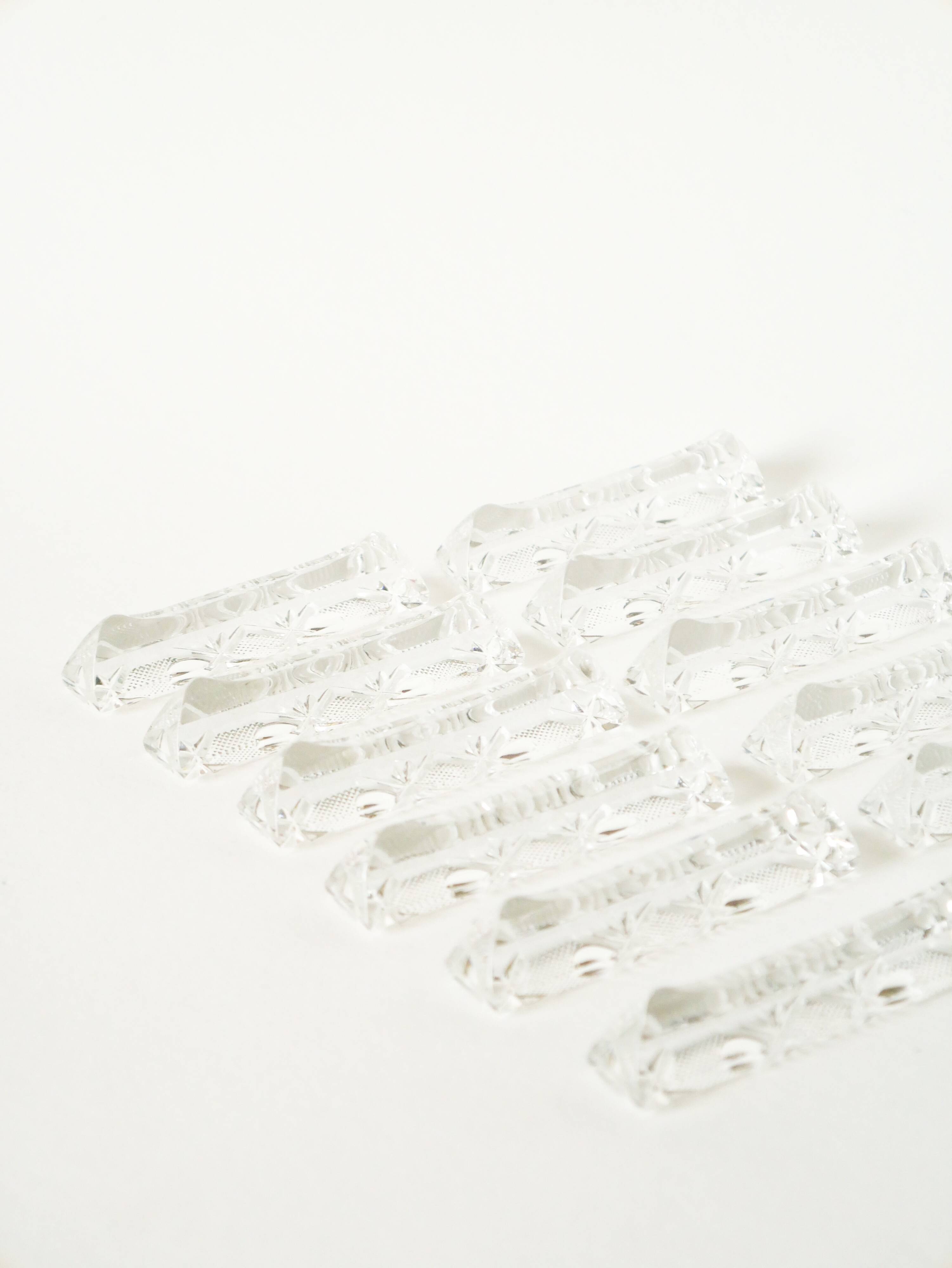 Set of 12 crystal knife rests, Made in Germany 1950