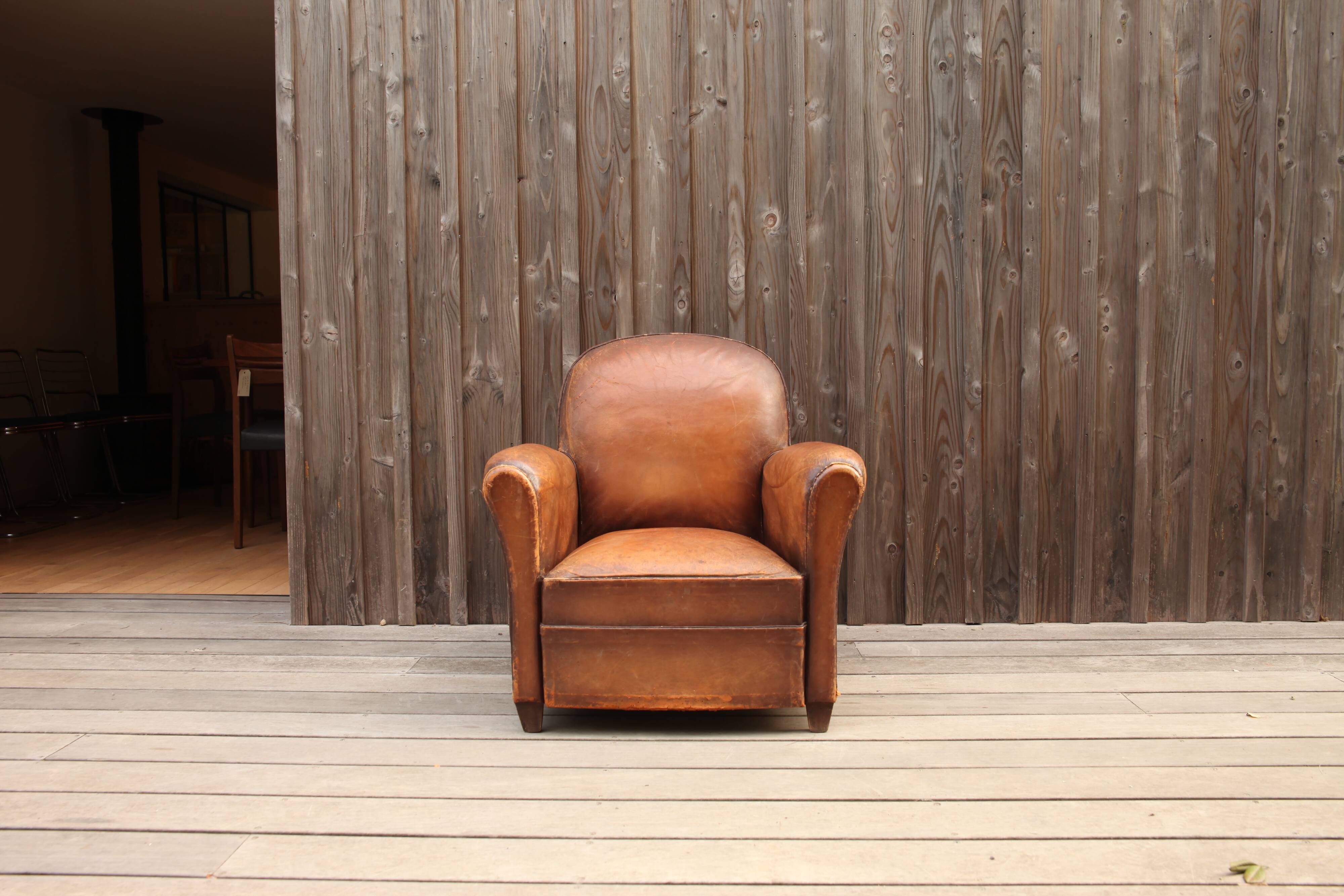 Leather club chair