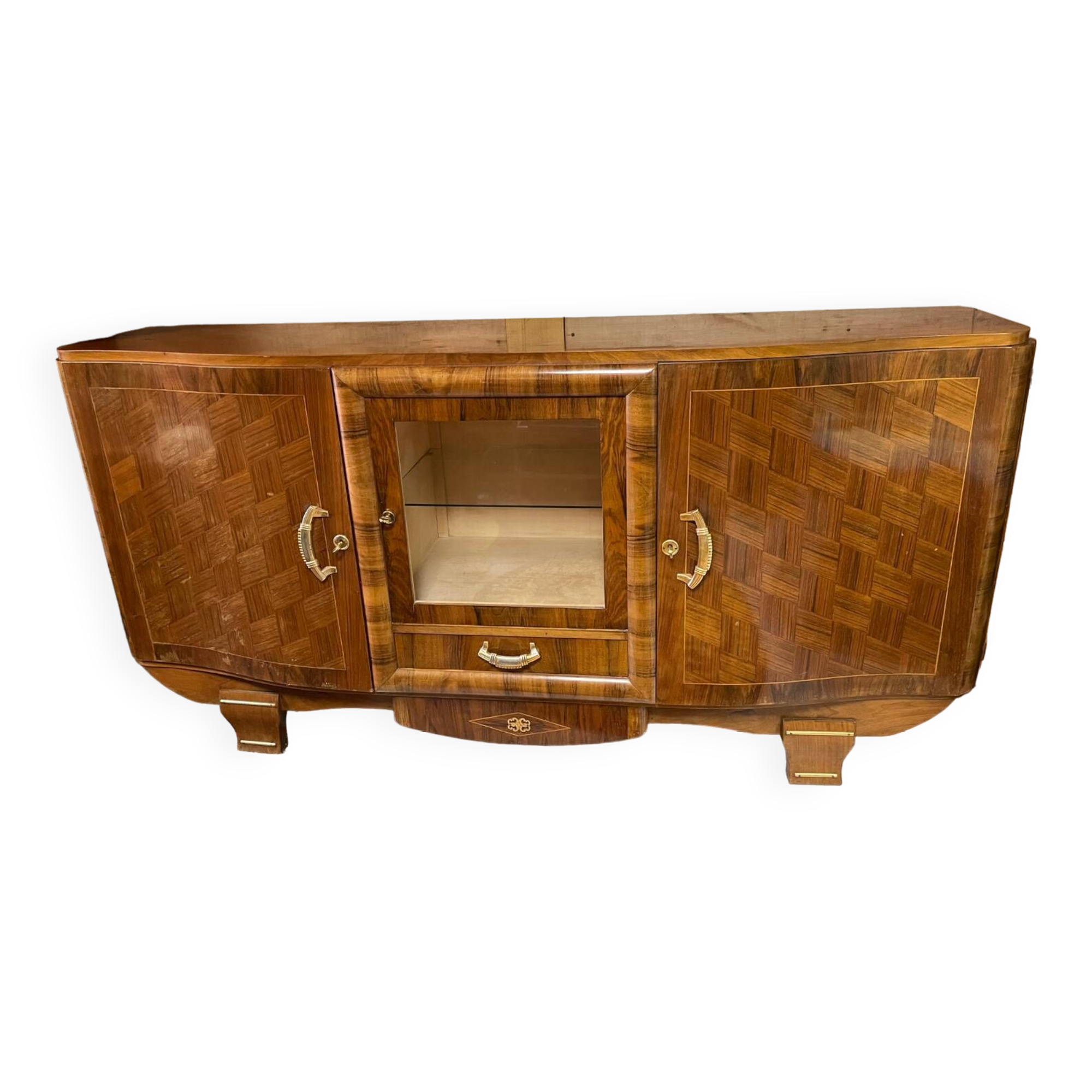 Art Deco sideboard buffet, walnut veneer, 30/40 mm thick