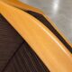 1960s light wood and brown ribbed fabric convertible daybed canapé