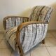 Fauteuil Art Déco en tissu vert