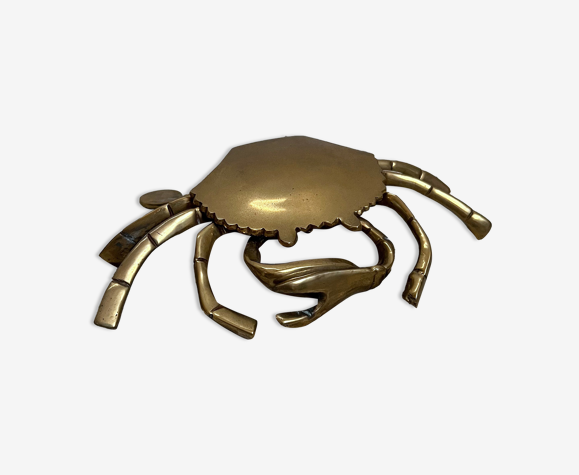 Crabe laiton cendrier vintage