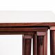 Three Danish nesting tables in rosewood by Mobelintersia 1960.