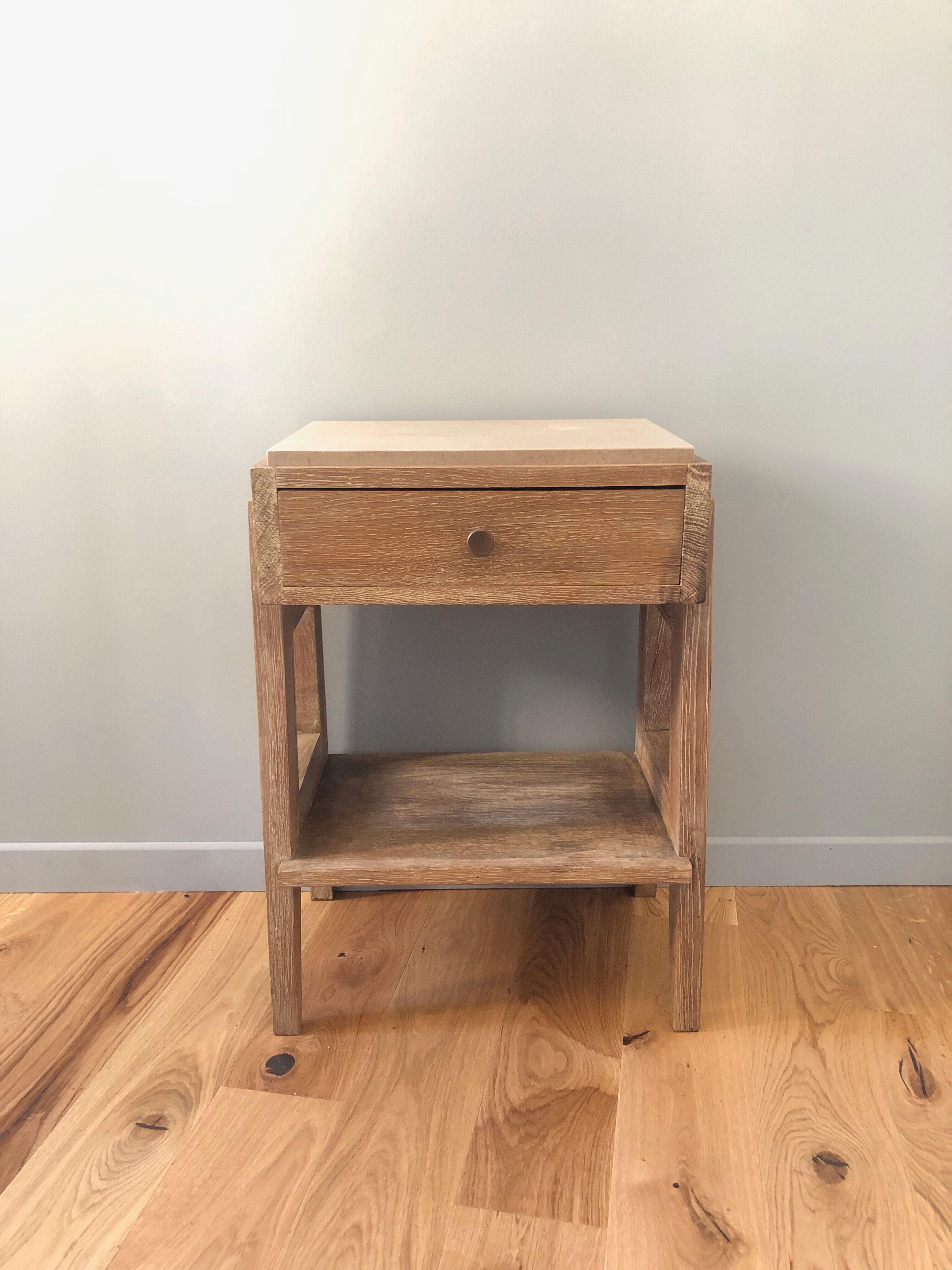 Vintage modernist bedside in oak 1950