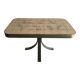 Rare Mid-Century Dark Brown Wood Table — Elegant 1950s Accent, 134×67×67 cm