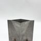 Sculptural brushed aluminium vase, 1980s