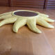 Vintage Yellow Ceramic Sun Mirror D. DINIS #E067
