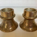 Pair of bronze candlesticks with tulip base